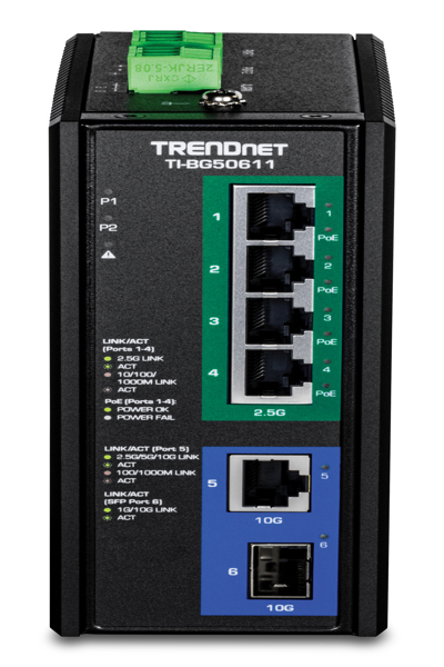TRENDNET TI-BG50611 DIN-RAIL SWITCH 2.5G - TI-BG50611