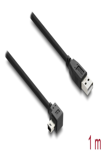 Delock USB 2.0 Cable Type-A Connector to Type Mini-B Right Angled - Cable - Digital - 81651