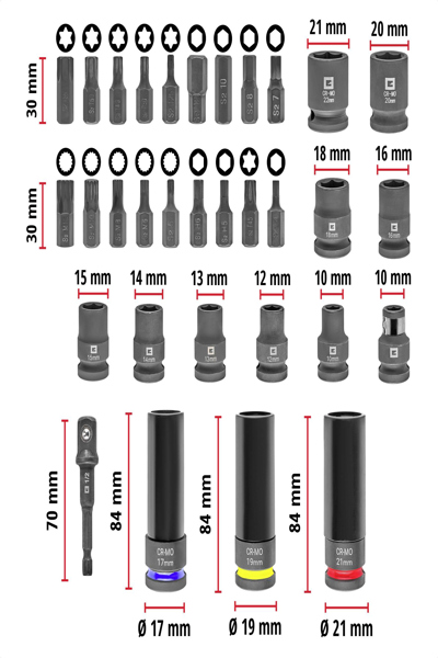 Einhell 109288 1/2" Impact Bit and Socket Accessory Set