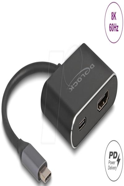 Delock Adapter - 24-stifts USB-C-hane till HDMI, 24-stifts USB-C-hona - 64199