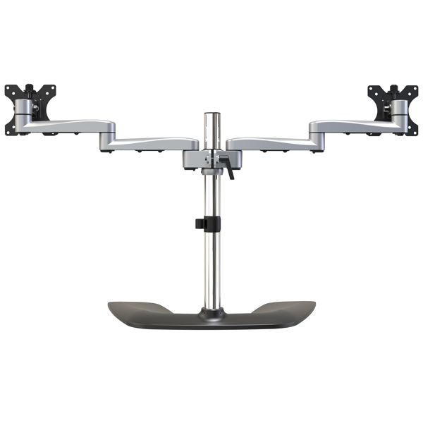 StarTech ARMDUALSS Dual Monitor Stand - Articulating Arms - Height Adjustable - For VESA Monitors up to 32 "- Steel & Aluminum - Setup for 2 Monitors - Plastic, Aluminum, Steel - Black, Silver - Screen size: 81.3 cm (32") - Desk - ARMDUALSS