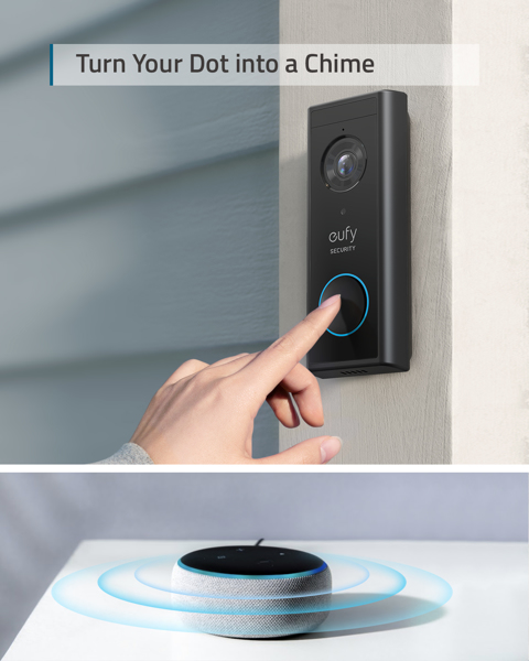 Anker Eufy Black Video Doorbell 2K Battery-Powered - E82101W4