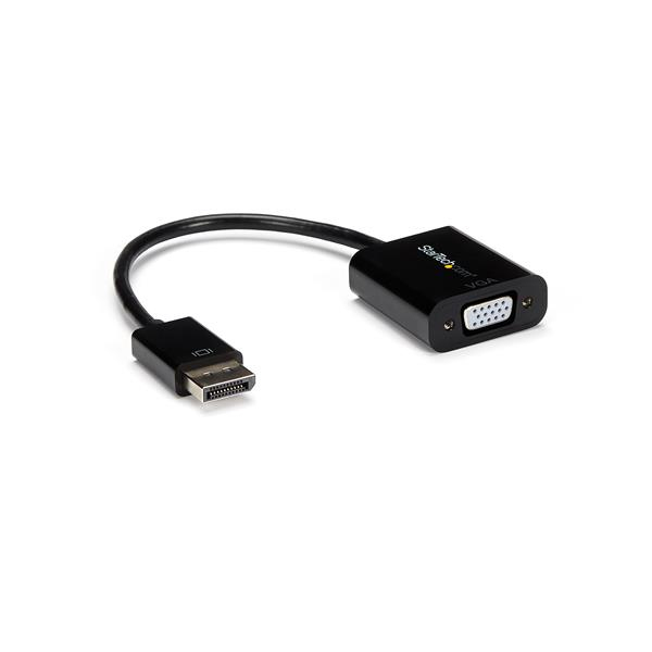 StarTech DisplayPort 1.2 to VGA Adapter Converter - DP to VGA - display adapter - DisplayPort (M) - HD-15 (W) - 10cm - active cable (signal regeneration) - black (DP2VGA3) - DP2VGA3