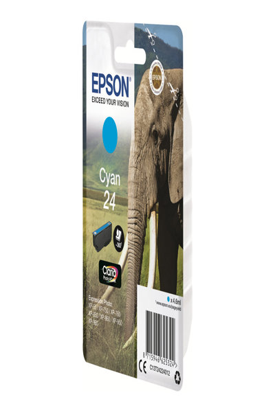 Epson Elephant 24 Claria Photo HD Single Cyan Ink - Cyan - 4.6 ml - 1 pc(s) - 360 pages