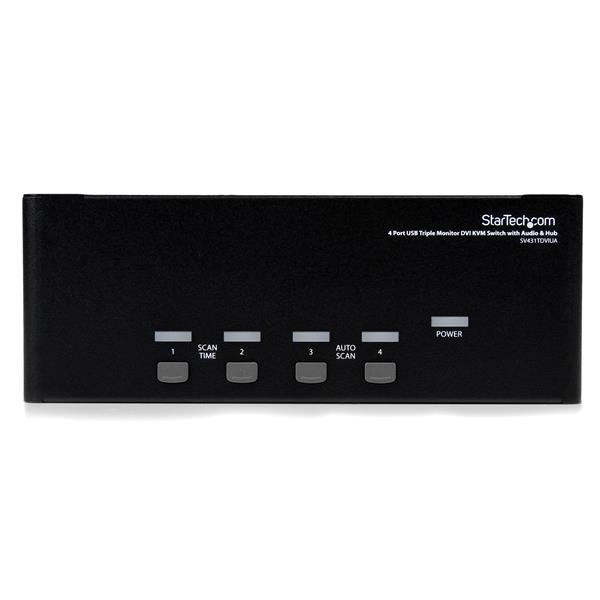 StarTech 4 Port Triple Monitor DVI USB KVM Switch - SV431TDVIUA