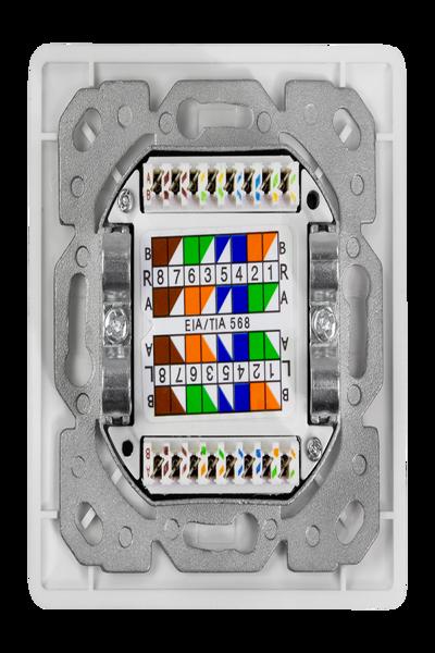 LogiLink Cat.6A Nätverksuttag 2xRJ45 Skärmad signal Vit - NP0127