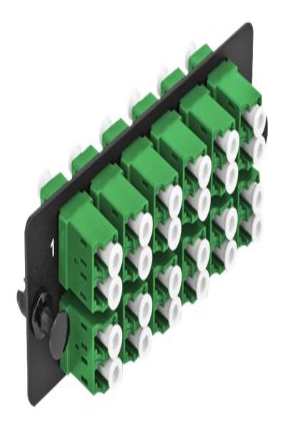 Delock 12-Port LC Duplex APC Single-Mode Fiber Optic Adapter Panel Green - 66931