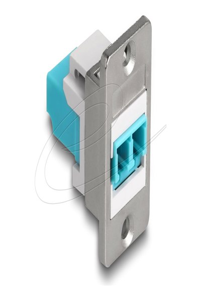 Delock Panel Mount LC Duplex zu Buchse silber weiss - 90888