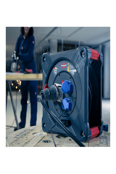 Brennenstuhl 9222300110, Svart, Blå, Röd, Plast, 3 AC-uttag, CEE, Typ E / F, Rak, 30 m - 9222300110