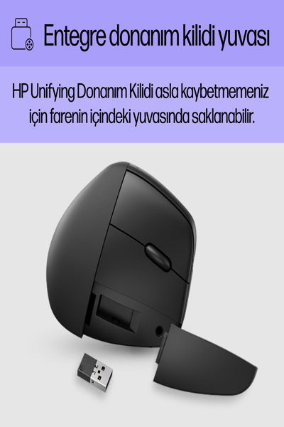 HP 920 Ergonomic Wireless Mouse: Right-hand, Vertical Design, 4000 DPI - 6H1A4AA
