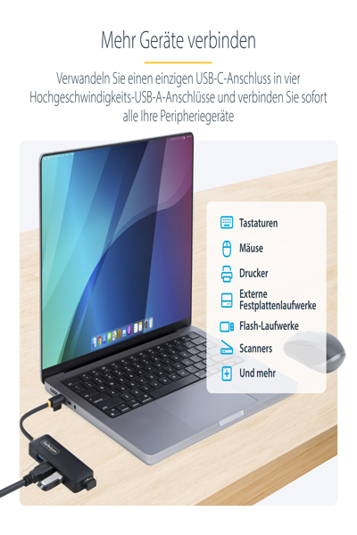 StarTech.com 4-Port USB-C Hub 5Gbps - H5C4A-USB-HUB