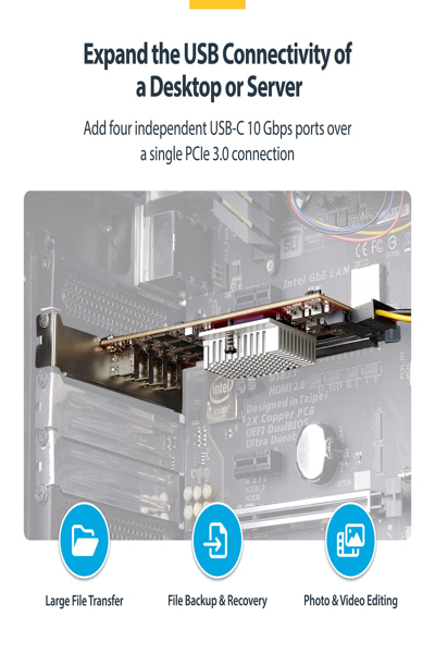 STARTECH 4-PORT USB TYPE-C PCIE CARD USB-C 10GB