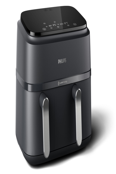 Philips 3000 Series NA351/00 Dual Basket Airfryer, Hot Air Fryer, 9 L, 1.5 kg, Rapid Air, 40°C, 200°C - NA351/00