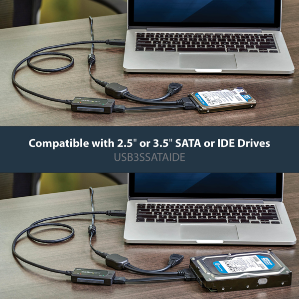 USB to SATA Adapter Cable - 2.5in and 3.5in Drives - USB 3.1 - 10Gbps - External Hard Drive Cable - Hard Drive Adapter Cable (USB312SAT3) Lagringskontrol - USB312SAT3