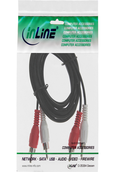 Câble audio en ligne 2x RCA 3 m