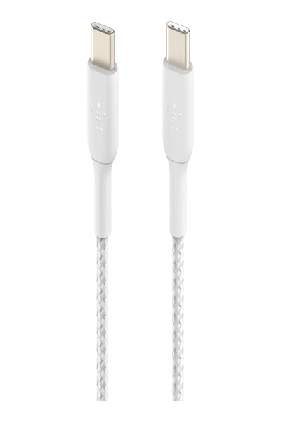 Belkin USB-C till flätad PVC-kabel 1m tvåpack - Digital anslutning - CAB004BT1MWH2PK