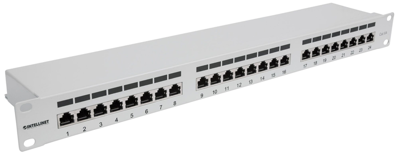 Cat6a skärmad patchpanel - RJ-45 X 24 - 1U (19") - 720854