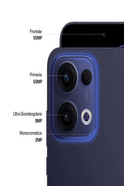 Oppo Reno13 5G Dual Sim 12GB RAM 256GB - Luminous Blue (CPH2689LE) - Smartphone - 256 GB