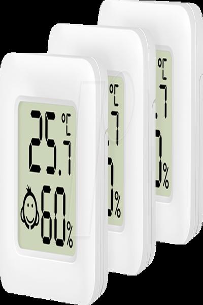LogiLink SC0119: Termo-Hygrometer Vit (3-pack) - SC0119