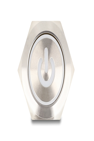 Delock Tryckknapp - för 22 mm installation, 6 x lödanslutning, vit LED-strömsymbol och ring - 20986