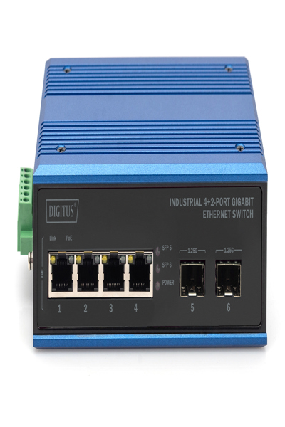 DIGITUS Industrial 4+2-portars Gigabit Ethernet-switch - DN-651148