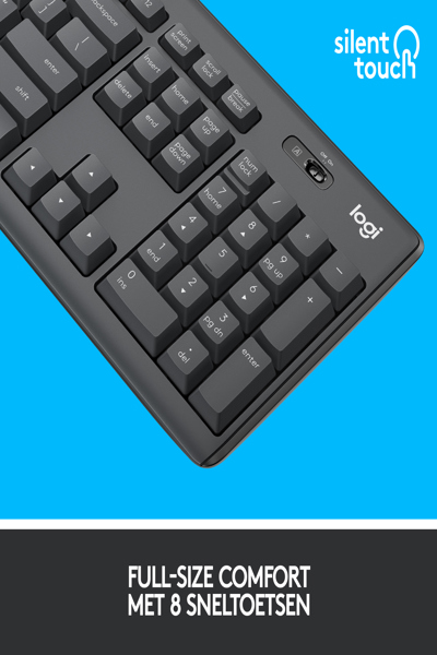 Logitech MK295 Silent Wireless Combo - Full-size (100%) - Wireless - RF Wireless - AZERTY - Graphite - Mouse included - 920-009803