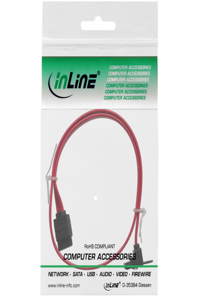 Câble SATA 6 Gb/s en ligne avec loquets coudé 0,5 m