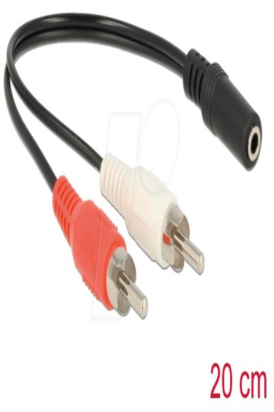 Delock Ljudkabel - RCA-hane till mini-jack stereo 3,5 mm hona - 85806
