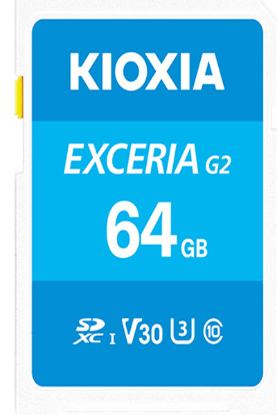 Carte mémoire SDXC UHS-I Classe 10 Kioxia EXCERIA G2 64 Go