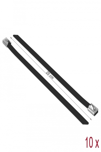 Delock 18813 - Steel - Black - 20 cm - 7.9 mm - 10 pc(s) - 18813