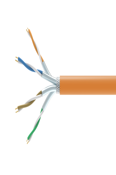 Equip Cat7 S/FTP Orange Simplex Installation Cable LSZH