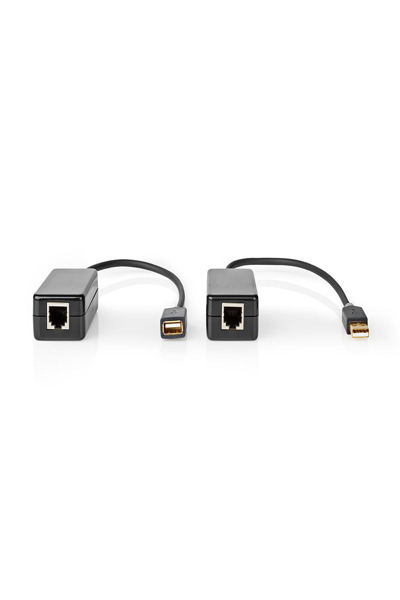 Nedis USB 2.0 Active Extension Cable A Male - A Female 50.0 m Black - Black - 0.48 Gbit/s - 0.2 m