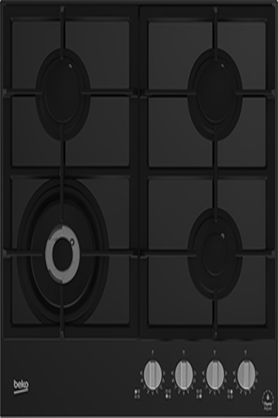 BEKO HILW64325SB, Black, Built-in, 59 cm, Gas, Glass, 4 zone(s) - HILW64325SB