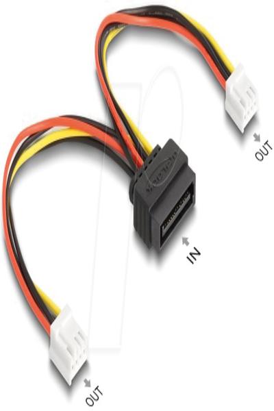 Delock Power adapter - SATA power (M) to 4 PIN mini-power connector (F) - 66611