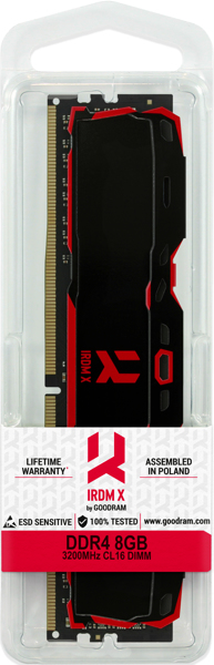 GoodRam DDR4 8 GB PC4-25600 16-20-20 IRDM X 8 GB - DDR4 - IR-X3200D464L16SA/8G