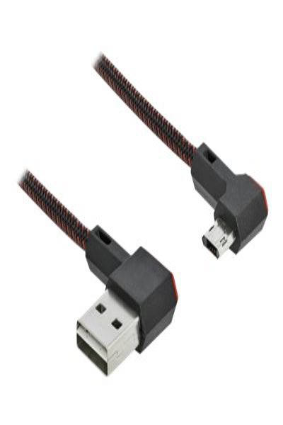 Delock Easy - Câble USB - USB (M) coudé gauche/droite, réversible vers Micro-USB Type B (M) coudé gauche/droite, réversible