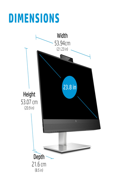 HP E24MV G4 Conferencing Monitor: 24-inch (60.5 cm) conferencing monitor. - 169L0E9#ABU