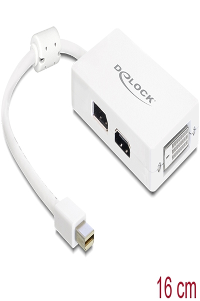 Delock Adapter - dubbel länk - Mini DisplayPort hane till DVI-D, HDMI, DisplayPort hona - 61768