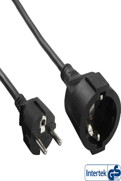 Rallonge InLine Power - noir - 10 m - avec sécurité enfant