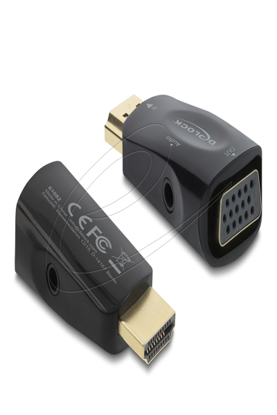 Delock HDMI to VGA Adapter with Audio - Adapter - Audio/Multimedia - 61082