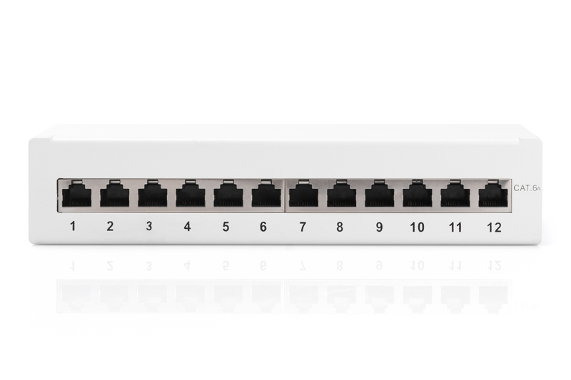 DIGITUS Desktop Cat6A skärmad patchpanel 12-portar - DN-91612SD-EA-G