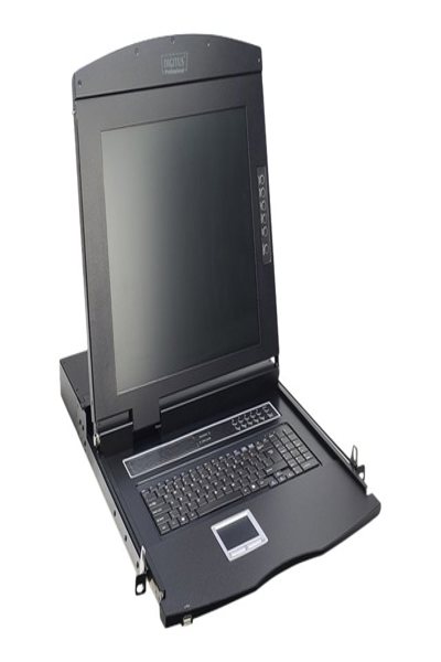 DIGITUS 17" LCD KVM Console, 8-Port VGA, US Keyboard - DS-72210-2US