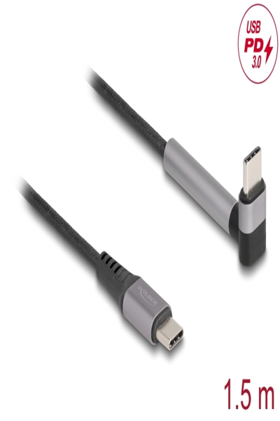 Delock USB cable - 24 pin USB-C (M) to 24 pin USB-C (M) angled, stand - 81172