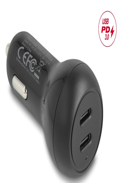 Delock Kfz Ladeadapter 2 x USB Type-C PD 3.0 mit 40 W - 64330