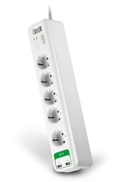 APC SurgeArrest Essential - Överspänningsskydd - 230 V - 2300 Watt - Utgångsanslutningar: 5 - PM5U-GR