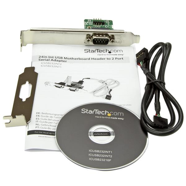 StarTech 60cm Internal USB 10 Pin Header to Serial RS232/ DB9 Slot Plate - IDC 10 Pin to RS-232/ DB-9 Slot Plate Adapter - Serial Adapter - USB 2.0 - RS-232 - ICUSB232INT1