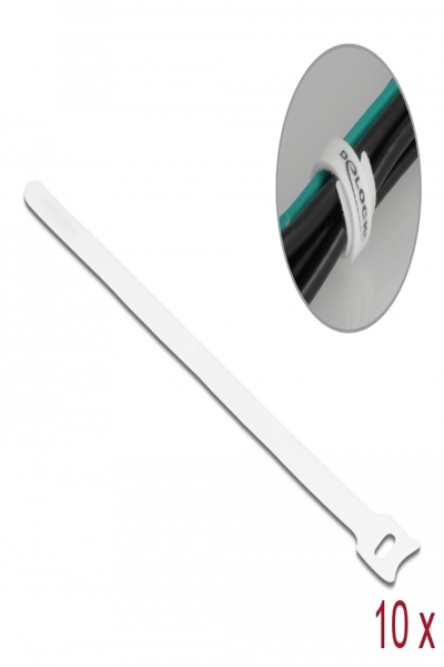 Serre-câbles Delock - 25 cm - blanc (lot de 10)
