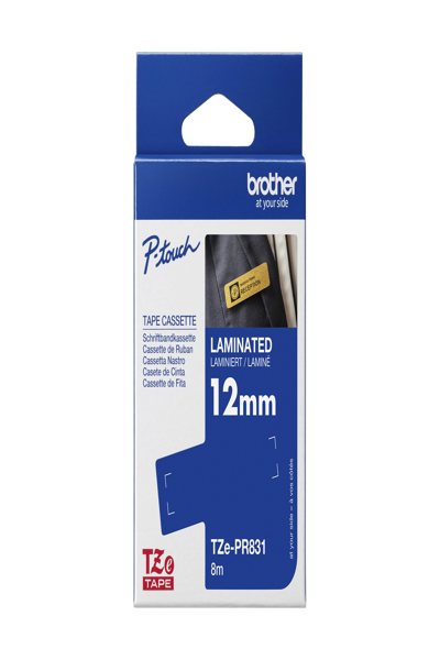 Brother TZe-PR831 - Impression noire sur papier pailleté doré de qualité supérieure