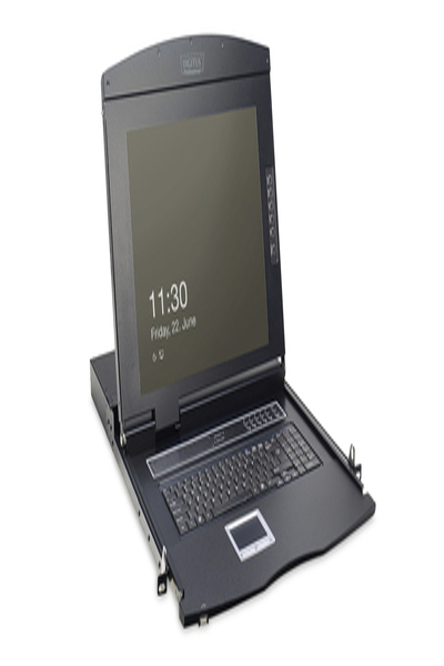 DIGITUS 17" LCD KVM Console, 8-Port VGA, US Keyboard - DS-72210-2US