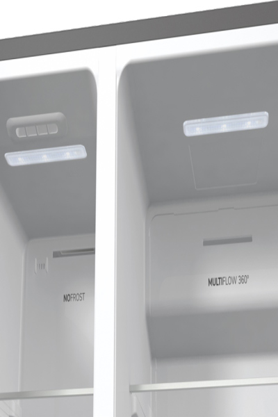 Gorenje NRR9185ESXL, Freestanding, American door, Stainless steel, LED, Glass, 566 L - 744108